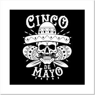 Cinco De Mayo Gothic Skull Posters and Art